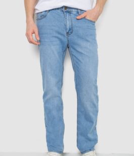 Джинсы мужские однотонные, цвет голубой, 244R21-730