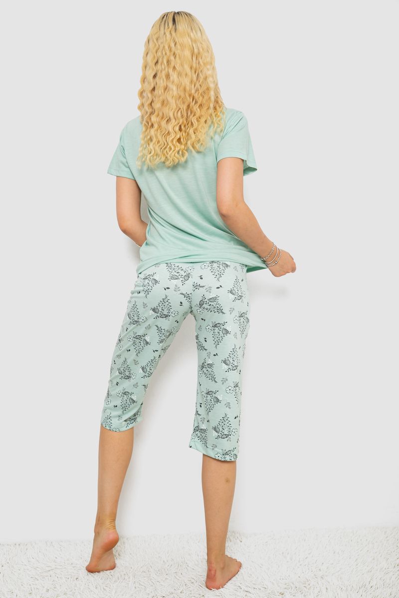 Пижама женская с принтом, цвет мятный, 243R10305 — изображение 4