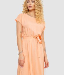 Платье однотонное, цвет персиковый, 214R0225