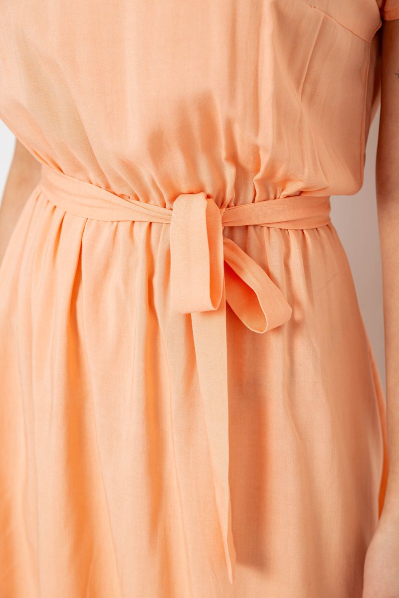 Платье однотонное, цвет персиковый, 214R0225 — изображение 5