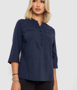 Блуза однотонная, цвет синий, 230R97