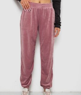 Спортивные штаны женские велюровые, цвет пудровый, 238R58646