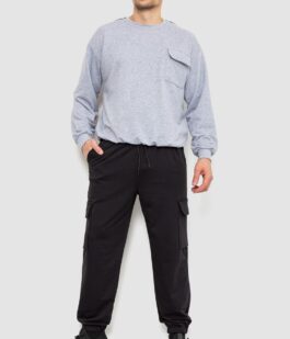 Спортивные штаны мужские двухнитка, цвет черный, 241R0651-1