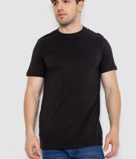 Футболка мужская базовая бельевая, цвет черный, 244R121