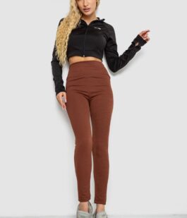 Лосины в рубчик, цвет коричневый, 221R607