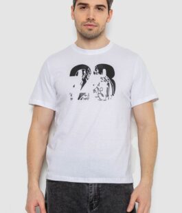 Футболка мужская с принтом, цвет белый, 241R1906