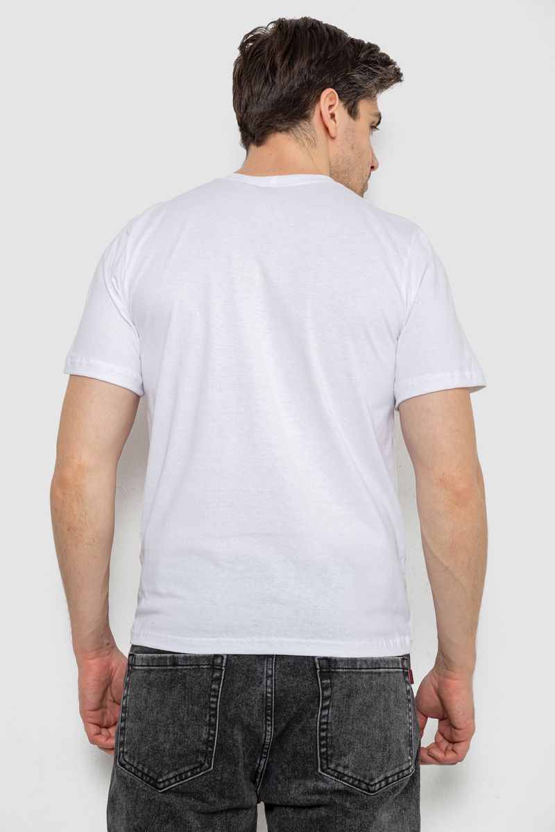 Футболка мужская с принтом, цвет белый, 241R1906 — изображение 4