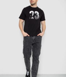Футболка мужская с принтом, цвет черный, 241R1906