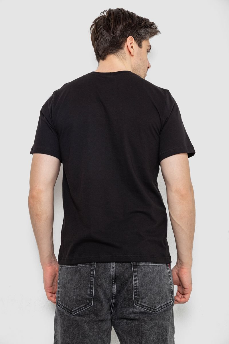Футболка мужская с принтом, цвет черный, 241R1906 — изображение 4
