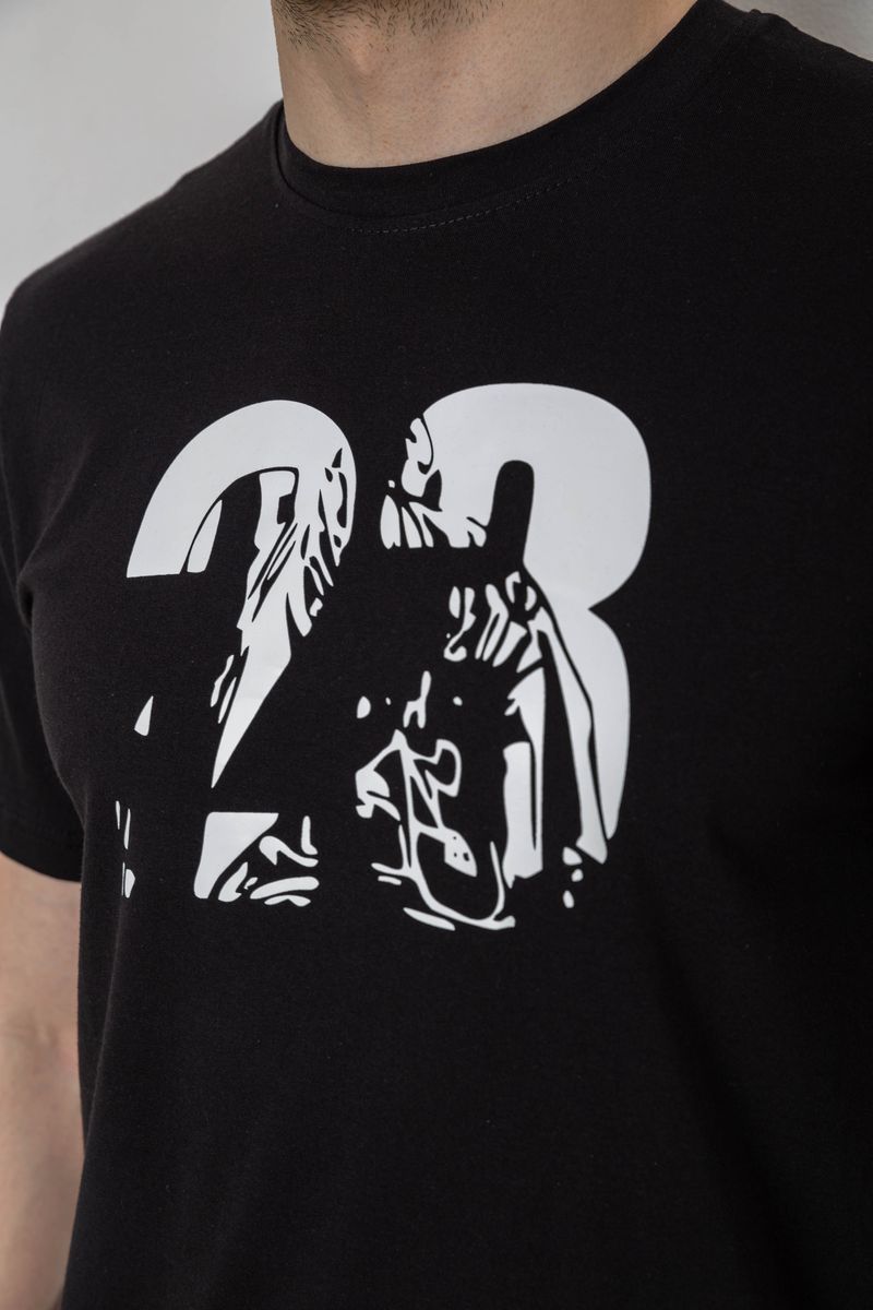 Футболка мужская с принтом, цвет черный, 241R1906 — изображение 5