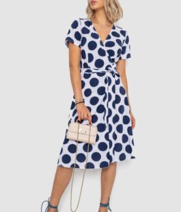 Сарафан в горох, цвет бело-синий, 241R165