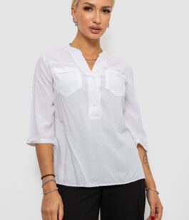 Блуза однотонная, цвет белый, 230RR-96-1