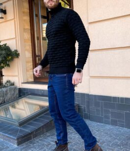 Свитер мужской, цвет черный, 161R602