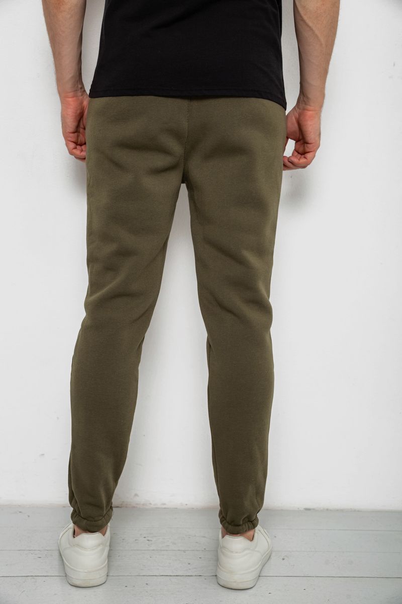 Спорт штаны мужские на флисе, цвет зеленый, 238R56910 — изображение 4