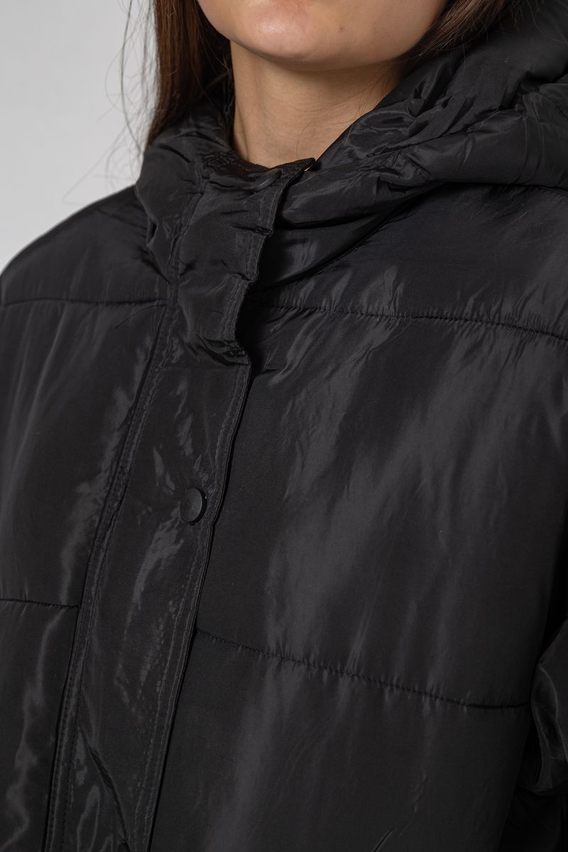 Куртка женская демисезонная с поясом, цвет черный, 207R005 — изображение 6