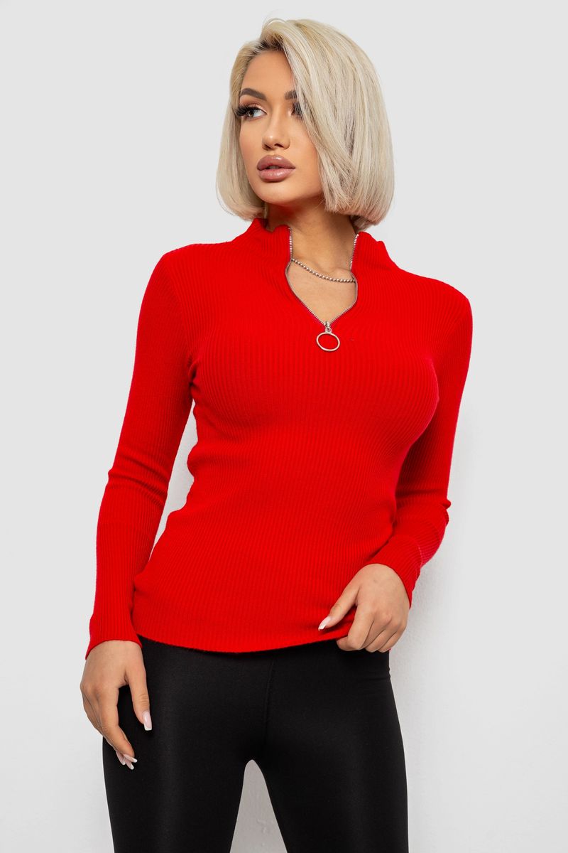 Женская кофта на молнии в рубчик