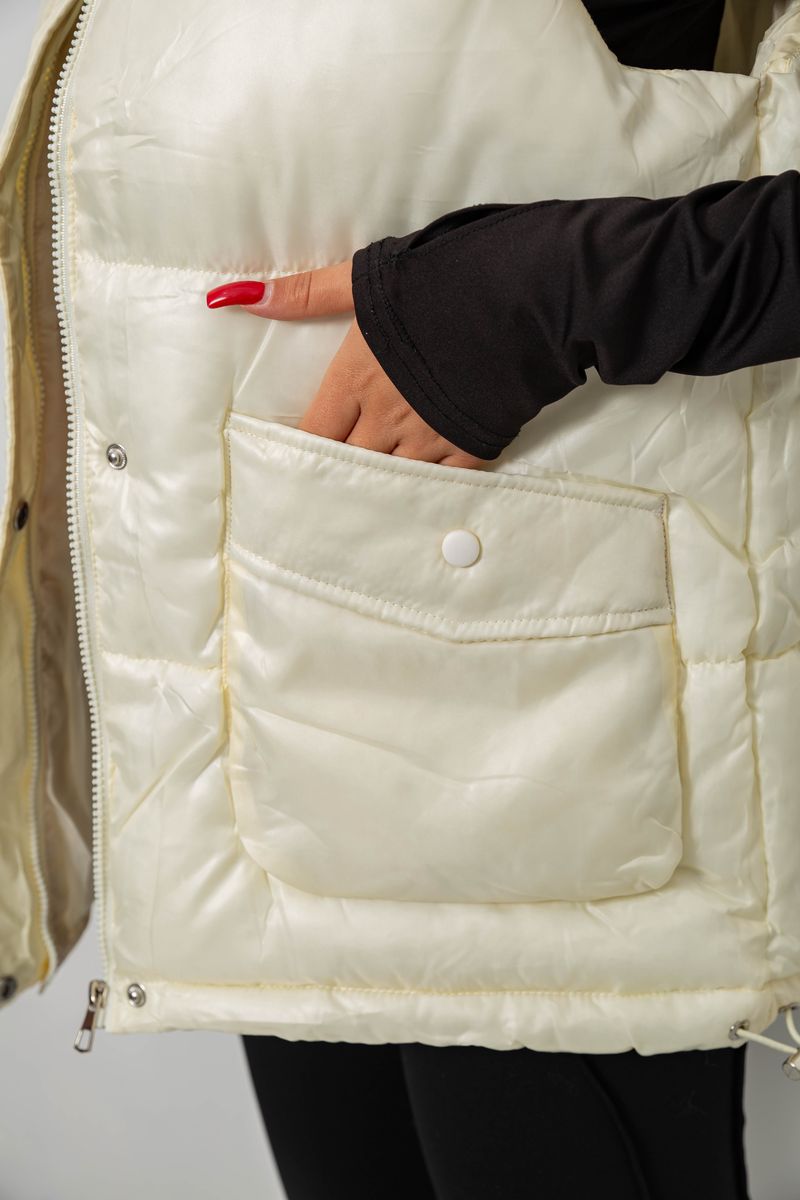 Жилет женские, цвет кремовый, 244R533-1 — изображение 5