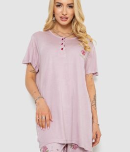 Пижама женская с принтом, цвет сиреневый, 243R6762
