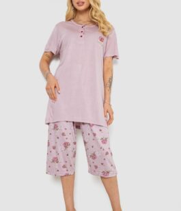 Пижама женская с принтом, цвет сиреневый, 243R6762