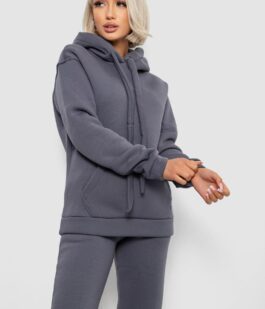 Спортивный костюм женский на флисе, цвет темно-серый, 247R2039