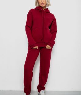 Спортивный костюм женский на флисе, цвет бордовый, 247R2039