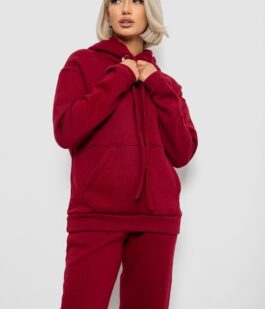 Спортивный костюм женский на флисе, цвет бордовый, 247R2039