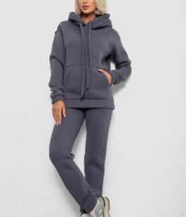 Спортивный костюм женский на флисе, цвет темно-серый, 247R2039