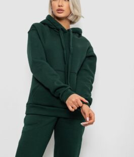 Спортивный костюм женский на флисе, цвет темно-зеленый, 247R2039