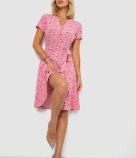 Платье софт с принтом, цвет пудровый, 230R0032