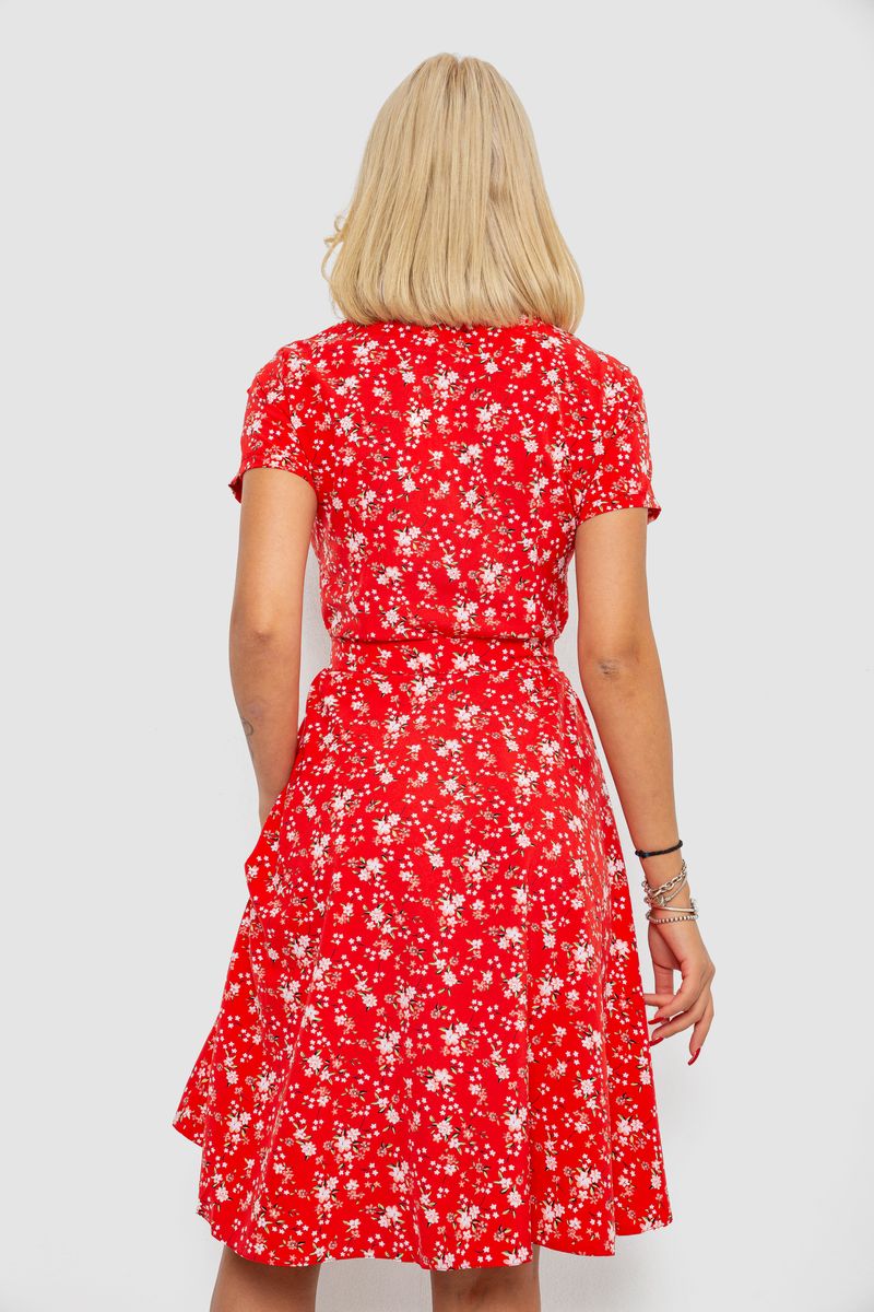 Платье софт с принтом, цвет красный, 230R0032 — изображение 4