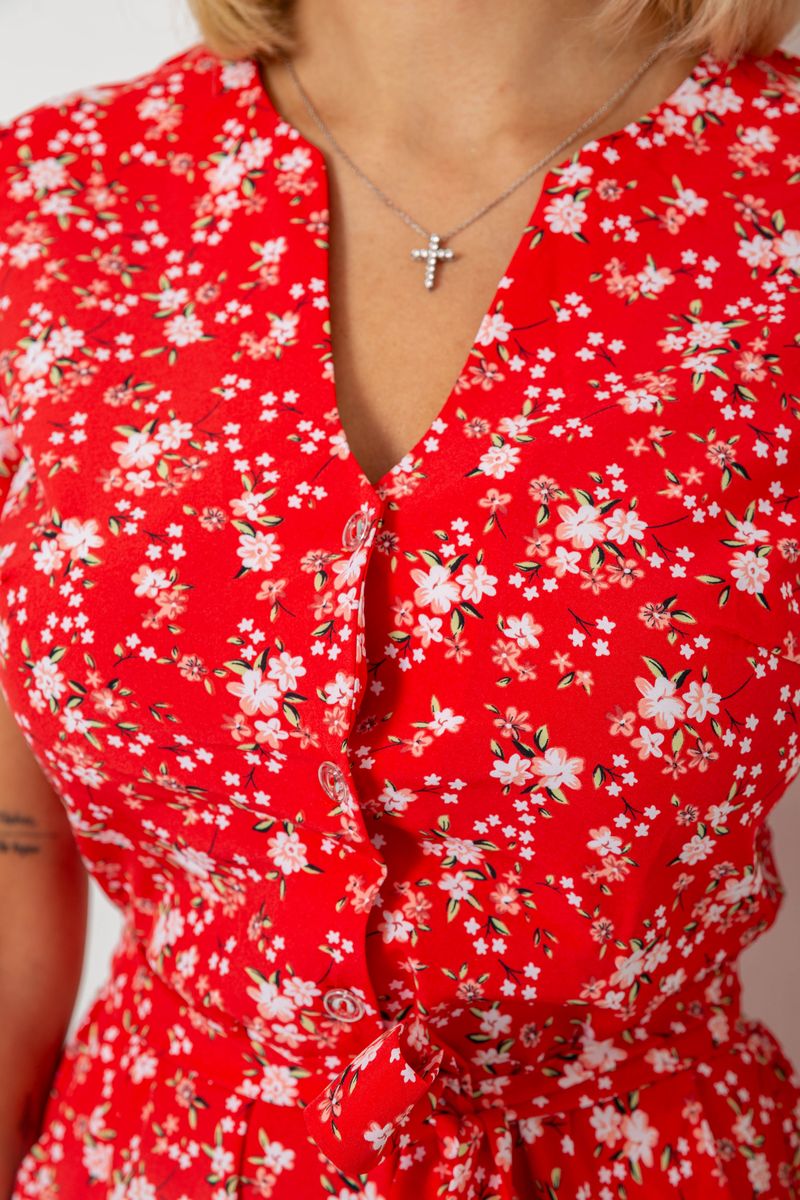 Платье софт с принтом, цвет красный, 230R0032 — изображение 5