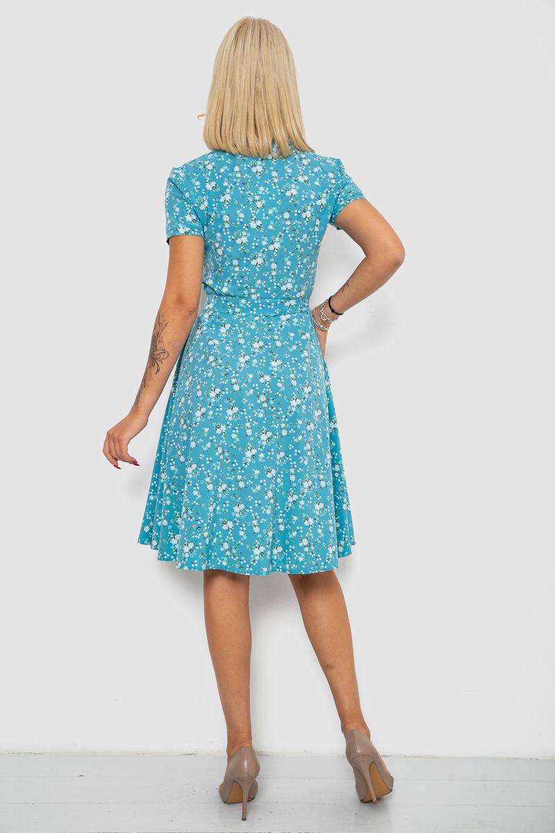 Платье софт с принтом, цвет бирюзовый, 230R0032 — изображение 4