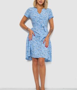 Платье софт с принтом, цвет голубой, 230R0032