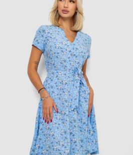 Платье софт с принтом, цвет голубой, 230R0032