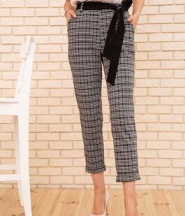 Женские укороченные брюки, в клетку, цвет Серый, 172R9313-2
