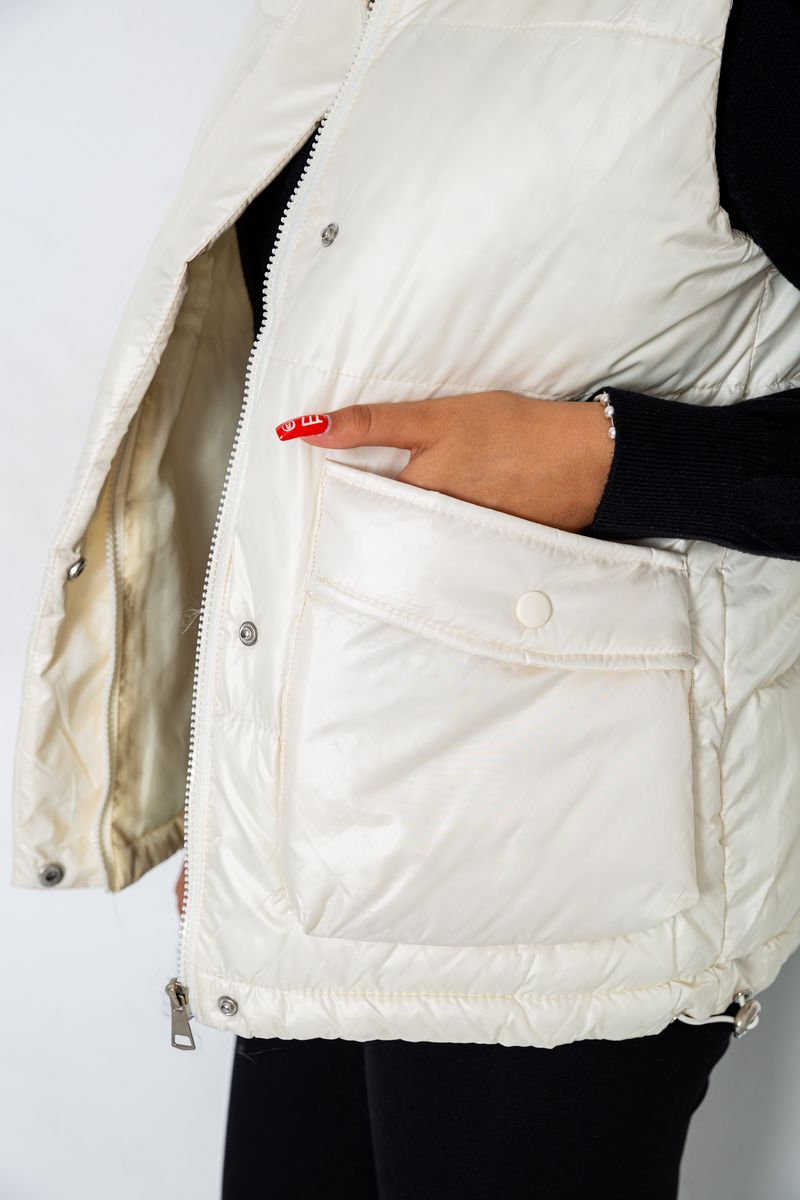 Жилет женский, цвет кремовый, 244R533 — изображение 5