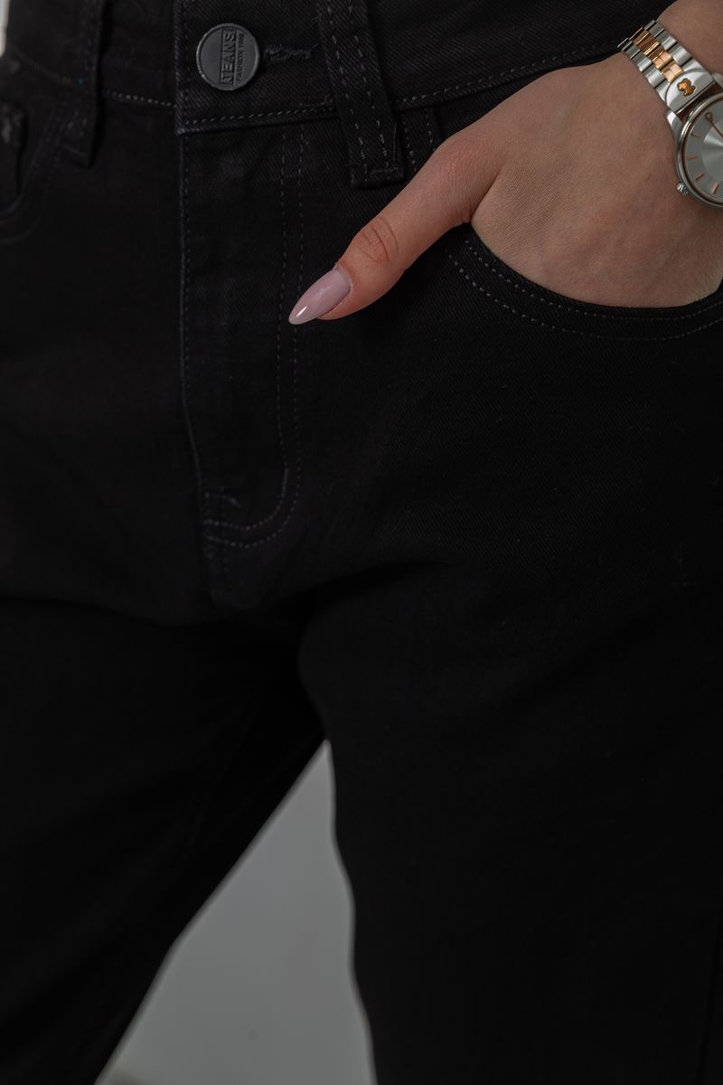 Джинсы женские MOM, цвет черный, 244R8527 — изображение 5