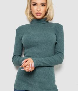 Гольф женский однотонный в рубчик, цвет зеленый, 238R803