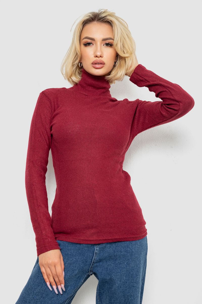 Гольф женский однотонный в рубчик