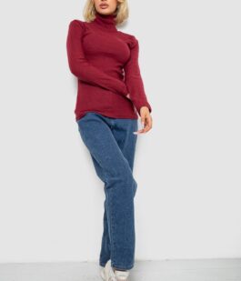 Гольф женский однотонный в рубчик, цвет бордовый, 238R803