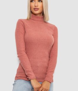 Гольф женский однотонный в рубчик, цвет коралловый, 238R803