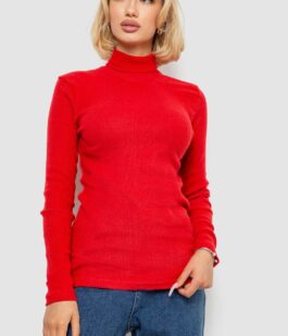 Гольф женский однотонный в рубчик, цвет красный, 238R803