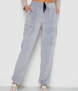 Штаны женские велюровые, цвет серый, 238R58168