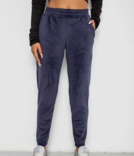 Спортивные штаны велюровые женские на флисе, цвет синий, 238R58648