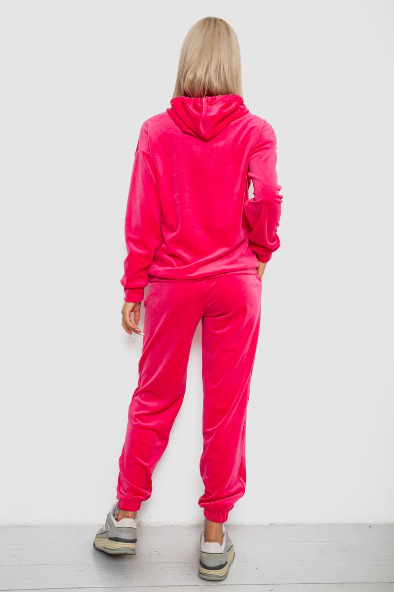 Спортивный костюм женский велюровый, цвет розовый, 241R1530-5 — изображение 4