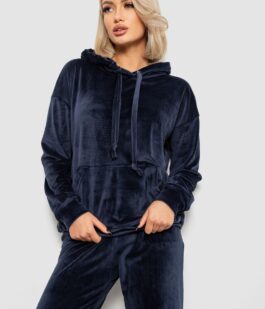 Спортивный костюм женский велюровый, цвет синий, 241R1530-5