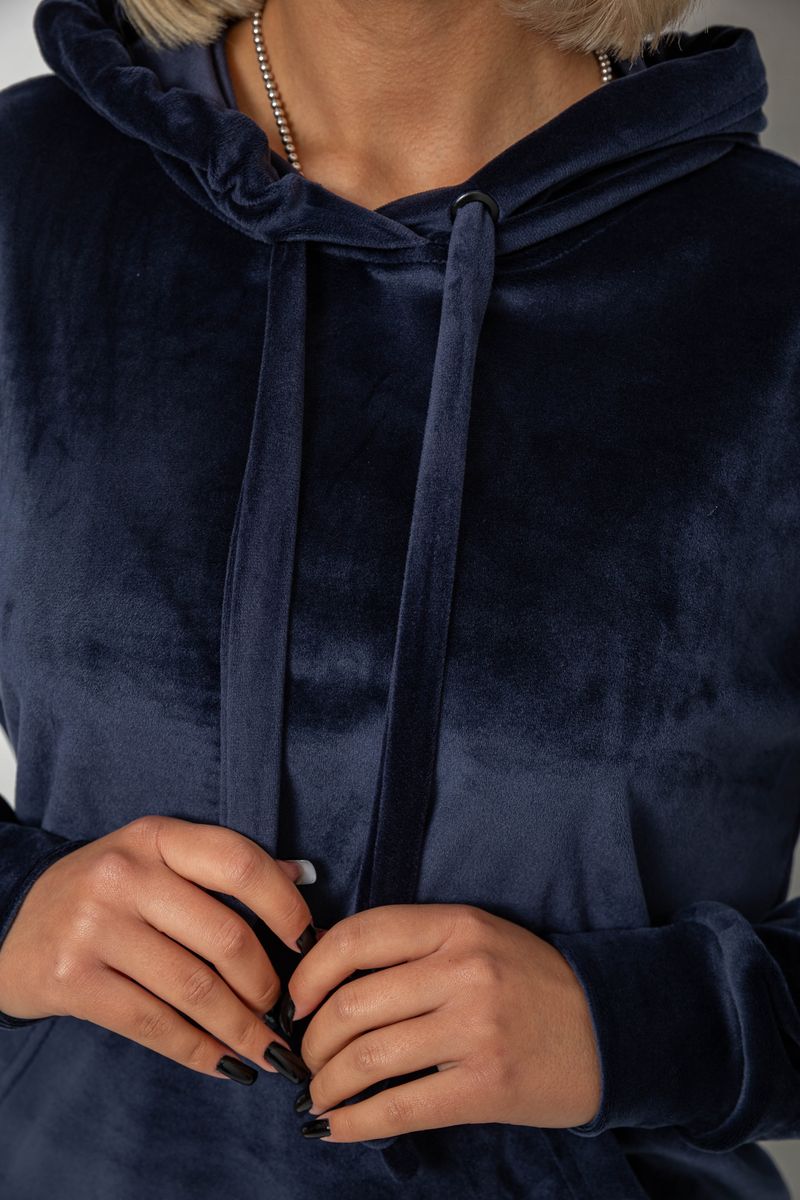 Спортивный костюм женский велюровый, цвет синий, 241R1530-5 — изображение 5