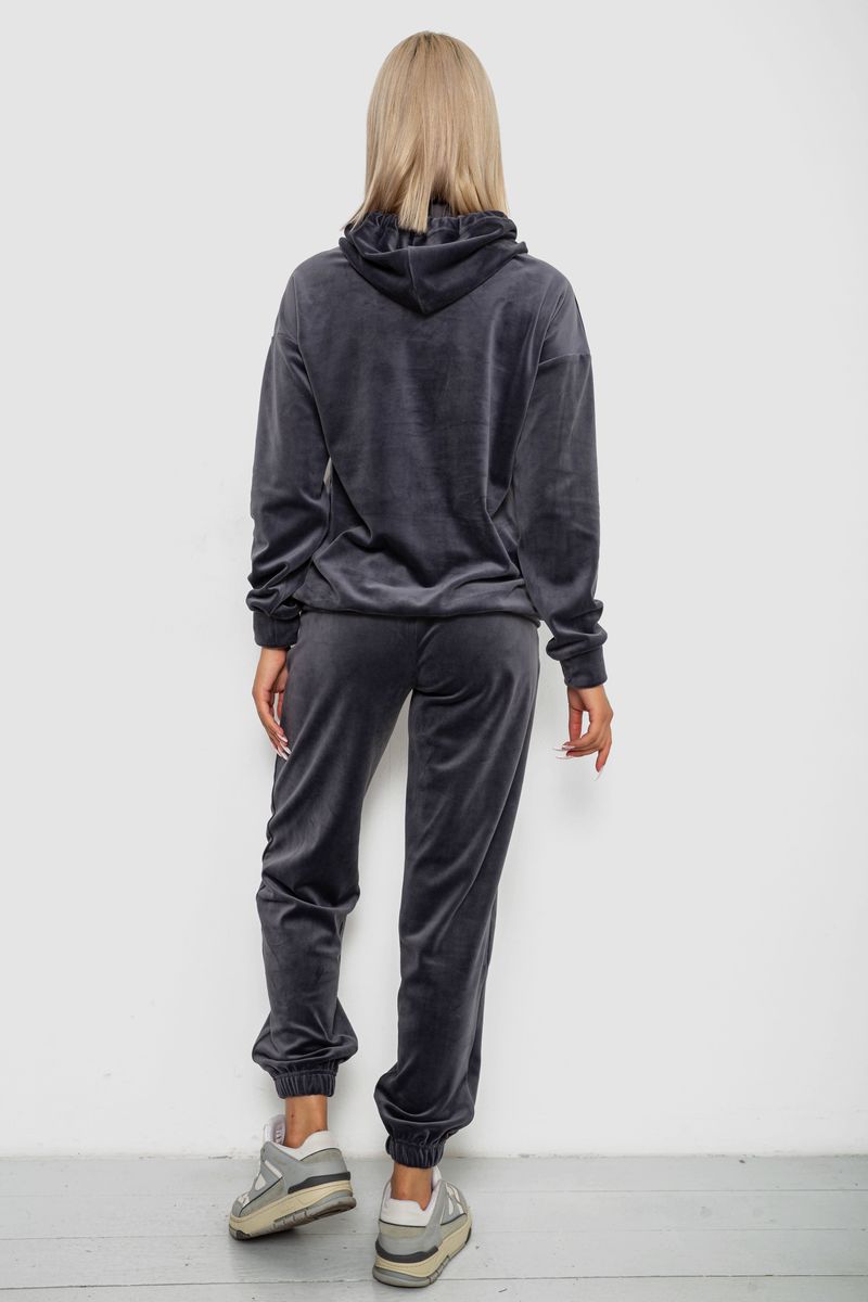 Спортивный костюм женский велюровый, цвет серый, 241R1530-5 — изображение 4