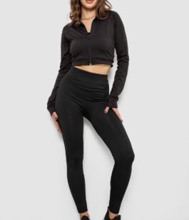 Лосины утепленные на меху, цвет черный, 139RW833