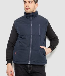 Жилет мужской однотонный утепленный, цвет синий, 244RF2-2